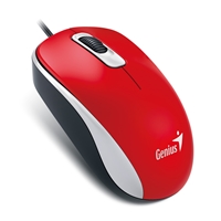Genius DX-110 Wired USB Plug and Play Mouse, 1000 DPI Optical Tracking, 3 Button with Scroll Wheel, Ambidextrous Design with 1.5m Cable, Red - Image 2
