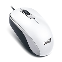 Genius DX-110 Wired USB Plug and Play Mouse, 1000 DPI Optical Tracking, 3 Button with Scroll Wheel, Ambidextrous Design with 1.5m Cable, White - Image 2