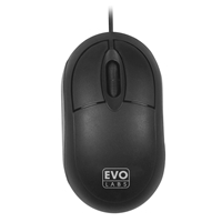 Evo Labs MO-001 Wired USB Mini Plug and Play Mouse, 800 DPI Optical Tracking, 3 Button with Scroll Wheel, Ambidextrous Design for PC / Mac / Laptop, Matte Black - Image 2