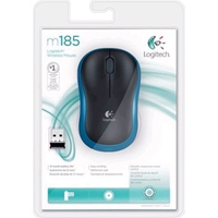 Logitech M185 Wireless Black & Blue Mouse - Image 2