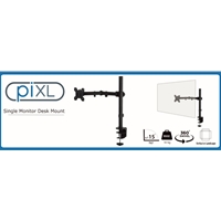 piXL Desk-Mounted Fully-Adjustable Single Monitor Arm for Screens up to 32 inch with VESA Mount & Built-In Cable Management - Image 2