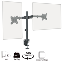 piXL Desk-Mounted Fully-Adjustable Dual Monitor Arm for Screens Up To 27 inch with VESA Mount & Built-In Cable Management - Image 5