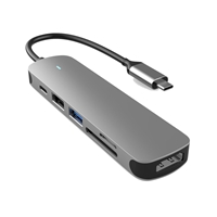 Prevo C605A 6-In-1 USB-C 4K Media and Data Transfer Hub Docking Station with 60W Passthrough, USB-C, HDMI, SD, USB-A for PC, Laptop, Tablet - Windows and Mac iOS Compatible - Image 2