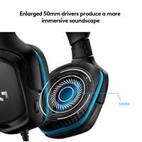 Logitech G432 Gaming Headset, 7.1 Virtual Surround Sound, Compatible with PC, Xbox, PS4, Switch or Mobile Device Via 3.5mm Connection or USB DAC, 50mm Audio Drivers, Enlarged 6mm Mic with Mute Feature - Image 2