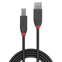 Lindy 36672 1m USB-A (M) 2.0 To USB-B (M) 2.0 Anthra Line 480Mbps Cable - Black - Image 2