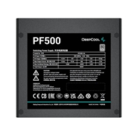 DeepCool PF500 500W PSU, 120mm Silent Hydraulic Bearing Fan, 80 PLUS White, Non Modular, UK Plug, Flat Black Cables, Efficient & Affordable - Image 3