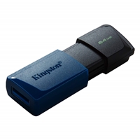 Kingston DataTraveler ExodiaM DTXM/64GB USB Flash Drive, 64GB, USB 3.2, Blue / Black, Moving Cap Design - Image 2