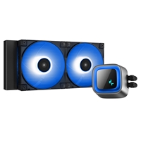 DeepCool LS520 Premium AiO Liquid CPU Cooler, Universal Socket, 240mm Radiator, PWM 2250RPM Cooling Fans, Addressable RGB LED Lighting, Fully Customizable Infinity Mirror Cap Design, Black Version - Image 2