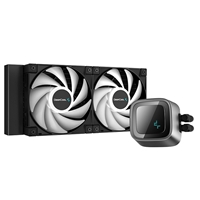 DeepCool LS520 Premium AiO Liquid CPU Cooler, Universal Socket, 240mm Radiator, PWM 2250RPM Cooling Fans, Addressable RGB LED Lighting, Fully Customizable Infinity Mirror Cap Design, Black Version - Image 3