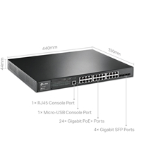 TP-Link JetStream TL-SG3428MP 28-Port Metal Gigabit L2+ Managed Switch with 24-Port PoE+ (384W) - Image 2