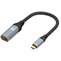 Prevo USBC-HDMI-ADA Display Converter Adapter, USB Type-C (M) to HDMI (F), 0.2m, Black & Silver, HDMI 2.0, Supports up to 4K@60Hz, Braided Cable, Retail Box Packaging - Image 3