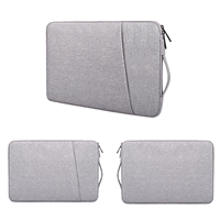 Prevo 14 Inch Laptop Sleeve, Side Pocket, Cushioned Lining, Light Grey - Image 3