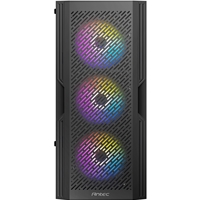 Antec AX20 Case, Black, Mid Tower, 1 x USB 3.0 / 2 x USB 2.0, Tempered Glass Side Window Panel, Slanted Bar & Mesh Design for Massive Airflow, 3 x Pre-Installed RGB LED Fans, ATX, Micro ATX, Mini-ITX Compatible - Image 3