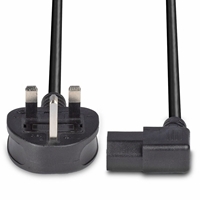 Lindy 30446 1m UK 3 Pin Plug To Right Angle IEC C13 (Kettle) 5 Amp Fuse Mains Extension Cable - Black - Image 4