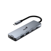 Genius USB Type-C 5-In-1 Hub Docking Station with USB-C 100W Power Delivery, USB-C 3.0, 2x USB A 3.0, 4K HDMI, PC, Laptop, Tablets, iPad, MacBook, iMac Compatible - Image 2