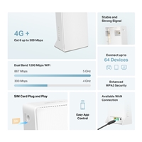 Mercusys MB230-4G 4G+ Cat6 AC1200 Wireless Dual Band Gigabit Router - Image 3
