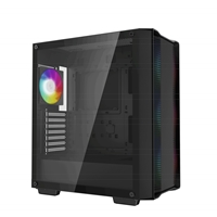 DeepCool CC560 ARGB V2 Case, Gaming, Black, Mid Tower, 1 x USB 3.0 / 1 x USB 2.0, Tempered Glass Side Window Panel, Abundant Airflow Performance, Addressable RGB LED Fans, ATX, Micro ATX, Mini-ITX - Image 2