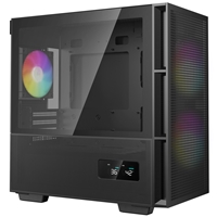 DeepCool CH360 Digital Gaming Case Black Mid Tower with Tempered Glass Side Window Panel, Advanced Cooling, USB 3.0/USB-C Ports, Pre-Installed Fans, Micro ATX/Mini-ITX - Image 2