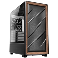 Antec FLUX Mid Tower Gaming Case, 1 x USB Type-C / 2 x USB 3.0, Tempered Glass Side Window Panel, Multi-directional Vent Design, Walnut Wood Accents, 5 x Pre-Installed PWM Fans, E-ATX (=330mm), ATX, Micro-ATX, ITX Compatible - Image 2