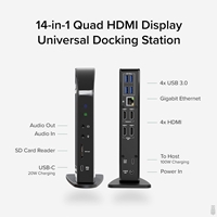Plugable UD-3900C4 Quad Monitor 96W USB-C PD DisplayLink Certified Docking Station - Image 2