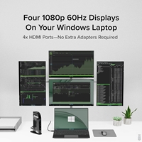 Plugable UD-3900C4 Quad Monitor 96W USB-C PD DisplayLink Certified Docking Station - Image 3