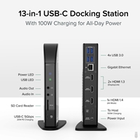 Plugable UD-ULTCDL USB-C Triple Monitor 4K 96W USB-C PD DisplayLink Certified Docking Station - Image 2