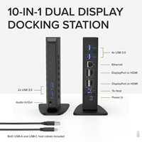 Plugable UD-6950Z Universal Dual Monitor 4K USB-A/USB-C DisplayLink Certified Docking Station - Image 2