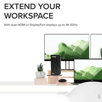 Plugable UD-6950Z Universal Dual Monitor 4K USB-A/USB-C DisplayLink Certified Docking Station - Image 3