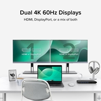 Plugable UD-6950H Universal Dual Monitor 4K USB-A/USB-C DisplayLink Certified Docking Station - Image 3