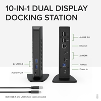 Plugable UD-3900Z USB-A/USB-C Dual Monitor Universal DisplayLink Certified Docking Station - Image 2