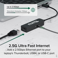 Plugable USBC-E2500PD USB-C to 2.5GbE Gigabit Ethernet Adapter with USB-C PD Charging - Image 3