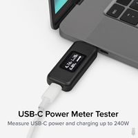 Plugable USBC-VAMETER3 Pass-Through USB-C VA Meter for High Power Devices - Image 2