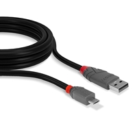 Lindy 36730 0.2m USB 2.0 Type A to Micro-B Cable, Anthra Line - Image 3