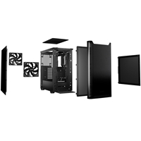 be quiet! BG073 Pure Base 501 Mid Tower Gaming Case, 1 x USB Type-C / 2 x USB 3.0, Water Cooling Ready, 2 x Pre-Installed Pure Wings 3 140mm Fans, ATX / M-ATX / Mini-ITX Compatible - Image 4