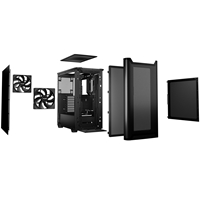 be quiet! BG074 Pure Base 501 Airflow Mid Tower Gaming Case, 1 x USB Type-C / 2 x USB 3.0, Water Cooling Ready, 2 x Pre-Installed Pure Wings 3 140mm Fans, ATX / M-ATX / Mini-ITX Compatible - Image 4