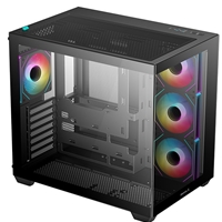DeepCool CG530 4F Mid-Tower Case with Tempered Glass Panels, 4 Pre-Installed ARGB Fans, and Optimal Airflow Support, Black - Image 2