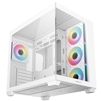 DeepCool CG530 4F Mid-Tower Case with Tempered Glass Panels, 4 Pre-Installed ARGB Fans, and Optimal Airflow Support, White - Image 3