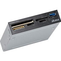 Akasa USB 3.0 Multi Card Reader, Supports CF/MS/SD/MicroSD UHS-II Cards, 3.5", Internal USB 3.0 Connector, Black, for PC - Image 2