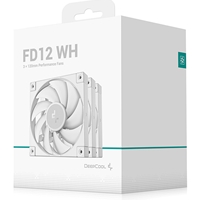 DeepCool FD12 120mm Case Fan 3-Pack, PWM Control, High Airflow, Low Noise, Hydro Bearing, White, Anti-Vibration Pads, 4-Pin Connector - Image 2