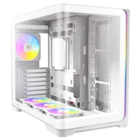 Antec Constellation C5 Curve Gaming Case, 1 x USB Type-C / 2 x USB 3.0, Tempered Glass Front and Side Window Panels, Dual Chamber Design, 4 x Pre-Installed ARGB LED Fans, Micro-ATX, ITX Compatible - Image 2