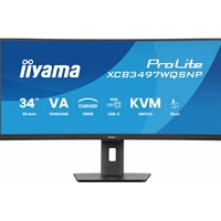 iiyama ProLite Curved Monitor XCB3497WQSNP-B1 34" VA Ultra-Wide Screen with KVM Switch, LAN, USB-C Dock, 0.4ms, 120Hz, HDMI, DisplayPort, Speakers, Height Adjustment - Image 2