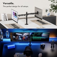 VonHaus Dual Monitor Stand for 13-32 Inch Screens, Twin Monitor Mount with Desk Clamp, Height Adjustable, Easy Assemble Stand with Full Tilt, Rotation & Swivel Arms, VESA 75x75 & 100x100mm - Image 2