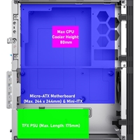 CiT S8i SFF Micro-ATX PC Case - 8.3L Compact Desktop Chassis, Brushed Front, 1 x 80mm Fan, 2 x USB 3.0, TFX PSU Support, Black - Image 5