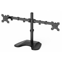 GameMax Dual Monitor Arm Stand LCD Desk Mount Freestanding For Two 13 Inch To 27 Inch Monitors, VESA Dimensions Of 75x75 mm or 100x100 mm, 180 Degrees Swivel, Black - Image 2