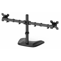 GameMax Dual Monitor Arm Stand LCD Desk Mount Freestanding For Two 13 Inch To 27 Inch Monitors, VESA Dimensions Of 75x75 mm or 100x100 mm, 180 Degrees Swivel, Black - Image 3