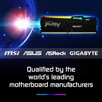 Kingston FURY Beast KF552C40BB2A-32 32GB (1x 32GB) U-DIMM System Memory, 5200MHz, DDR5, CL40, Black, RGB, Intel XMP - Image 2