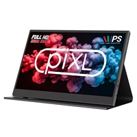 piXL PM156C 15.6 Inch 60Hz Full HD IPS Widescreen Portable Monitor with USB-C, Mini HDMI & Speakers with Foldable Case & Stand - Image 2