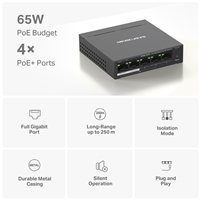 Mercusys MS105GP 5-Port Gigabit Desktop Switch with 4-Port PoE+ - Image 4
