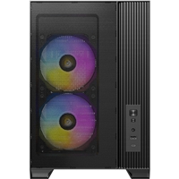 Antec FLUX M Mini Tower Gaming Case, 1 x USB Type-C / 1 x USB 3.0, Tempered Glass Side Window Panel, Vertical Airflow Design, 3 x Pre-Installed RGB LED Fans & 3 PWM Reverse Fans, Micro-ATX, ITX Compatible - Image 4