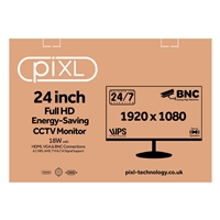 piXL 24-inch Full HD Energy Saving CCTV IPS Monitor for 24/7 use with BNC, HDMI & VGA Connections and CVBS, AHD, TVI & CVI Signal Support - Image 3
